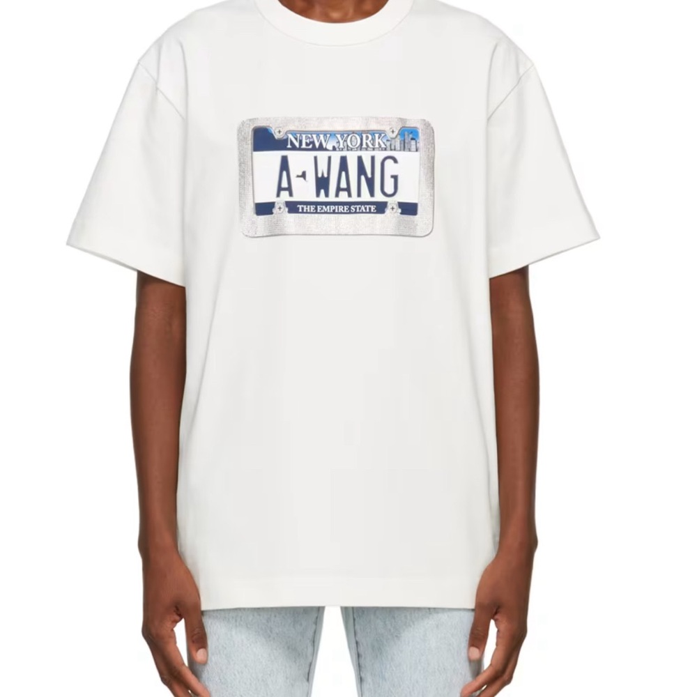 Alexander Wang white license plate T-shirt worn once